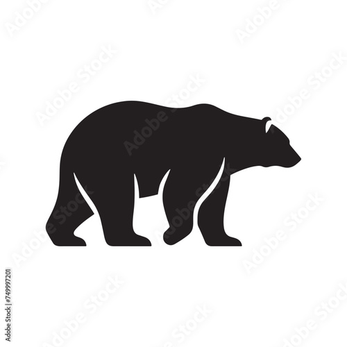 Arctic Serenity  Minimal Vector Polar Bear Silhouette - Capturing the Grace and Majesty of the North s Iconic Creature. polar bear illustration  polar bear vector.