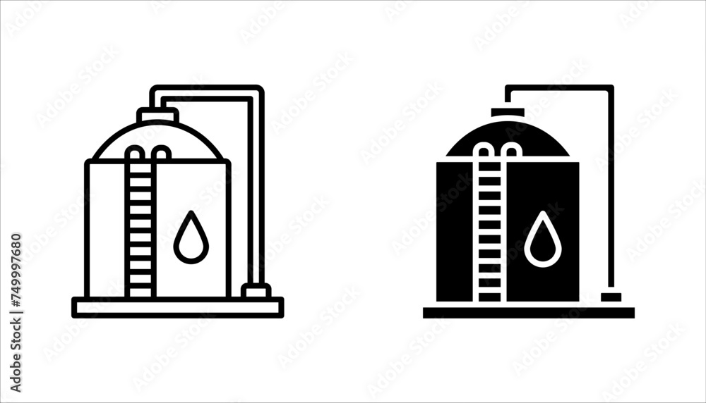 Compounding Tank Graphic Water tank linear icon set. Modern outline Water tank logo concept on ...