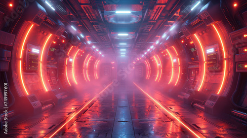 Futuristic Sci-Fi Scene With Spacecraft and Alien Structures