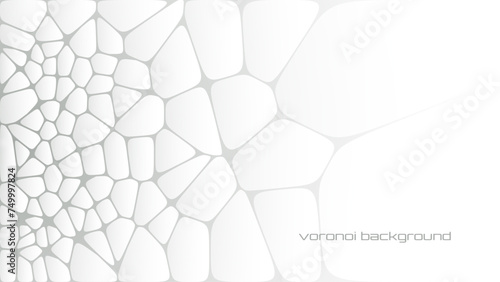 Elegant white abstract background with voronoi fracture elements.