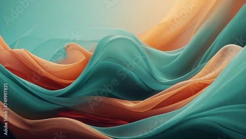 Colorful smoky wave background. Gradient abstract soft waves banner with pastel colors