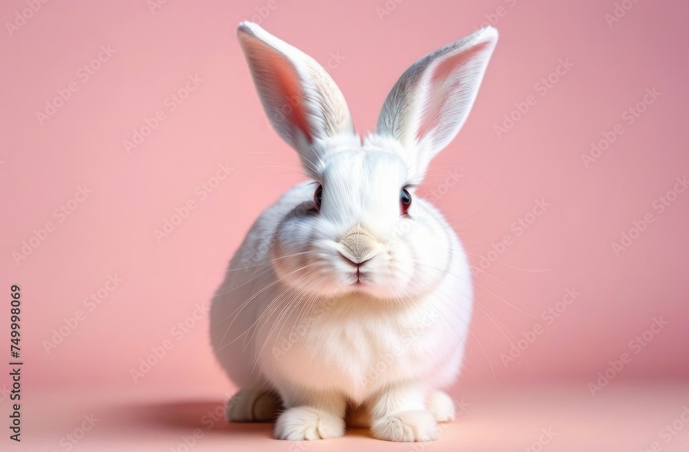 rabbit on a pink background space for text rabbit on a pink background space for text