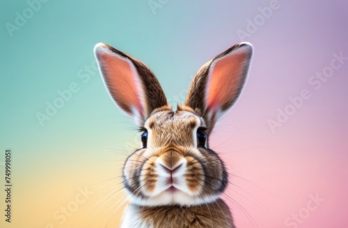 rabbit on a pastel background space for text © zozo