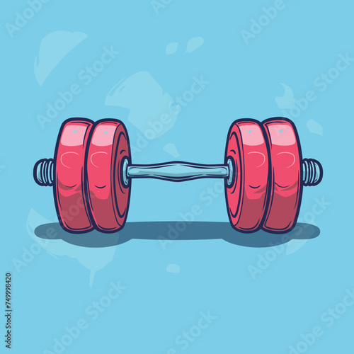 Dumbbells barbells vector illustration. Gym equipment fitness club logo or icon design element