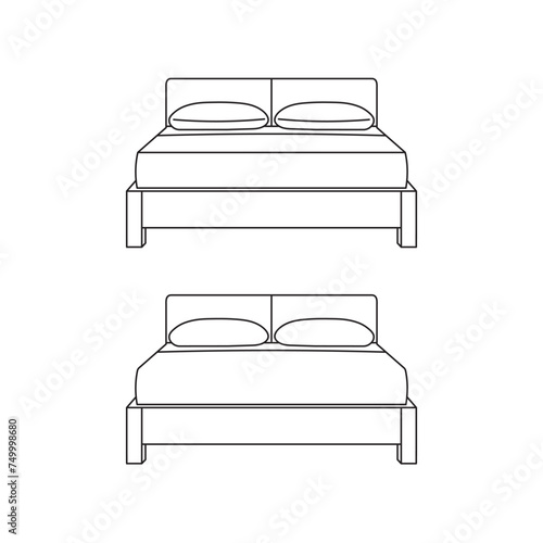 Hand drawn Kids drawing Cartoon Vector illustration bed icon Isolated on White Background
