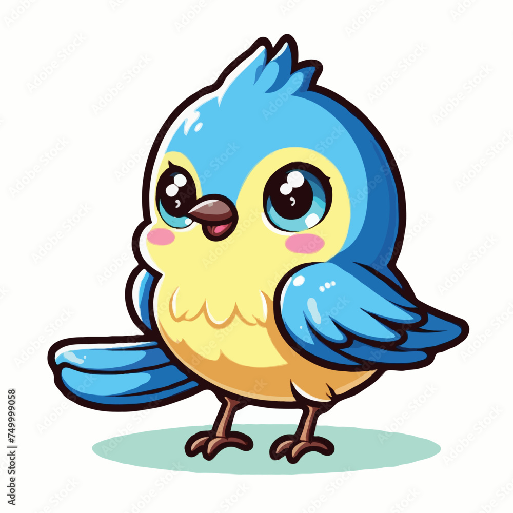 cute small bird vector on white background. cute small bird vector on white background.