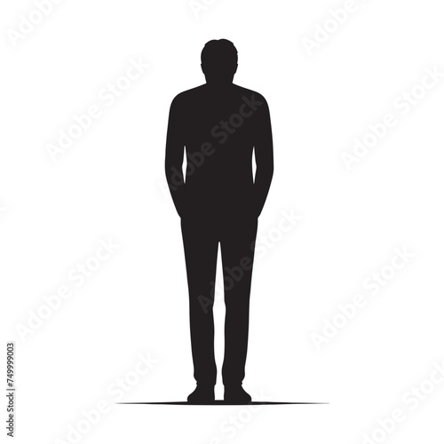 Solitude's Shadow: Vector Sad Man Silhouette - Expressing the Weight of Emotion in Minimalistic Form. depressed man vector, sad person illustration.