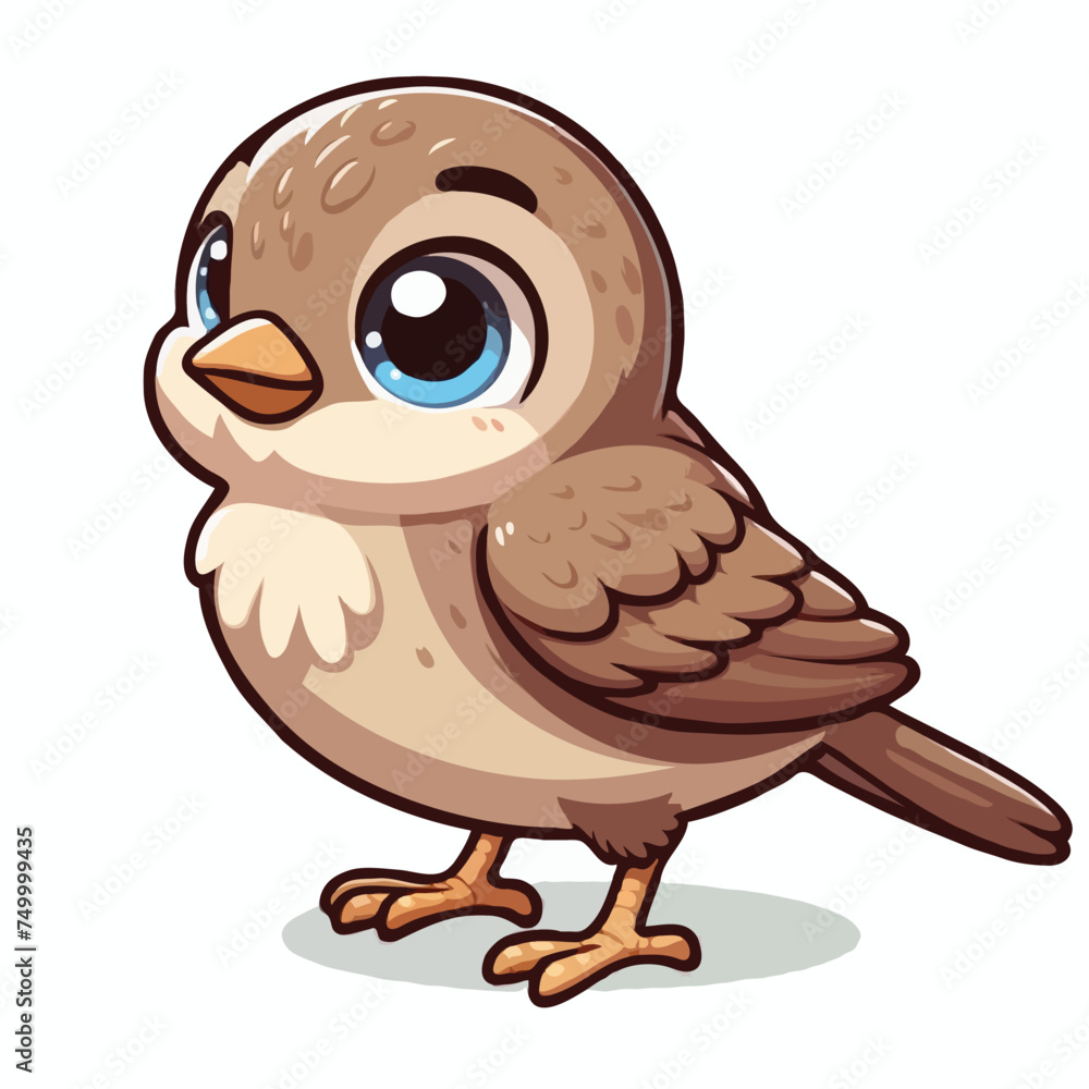 cute small bird vector on white background. cute small bird vector on white background.