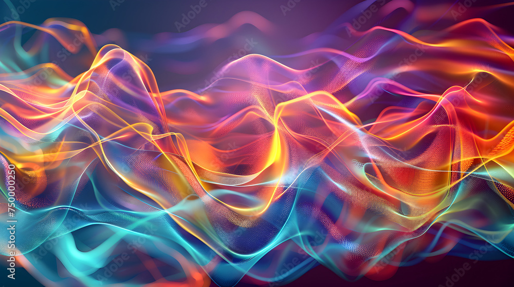 Colorful abstract digital waves background