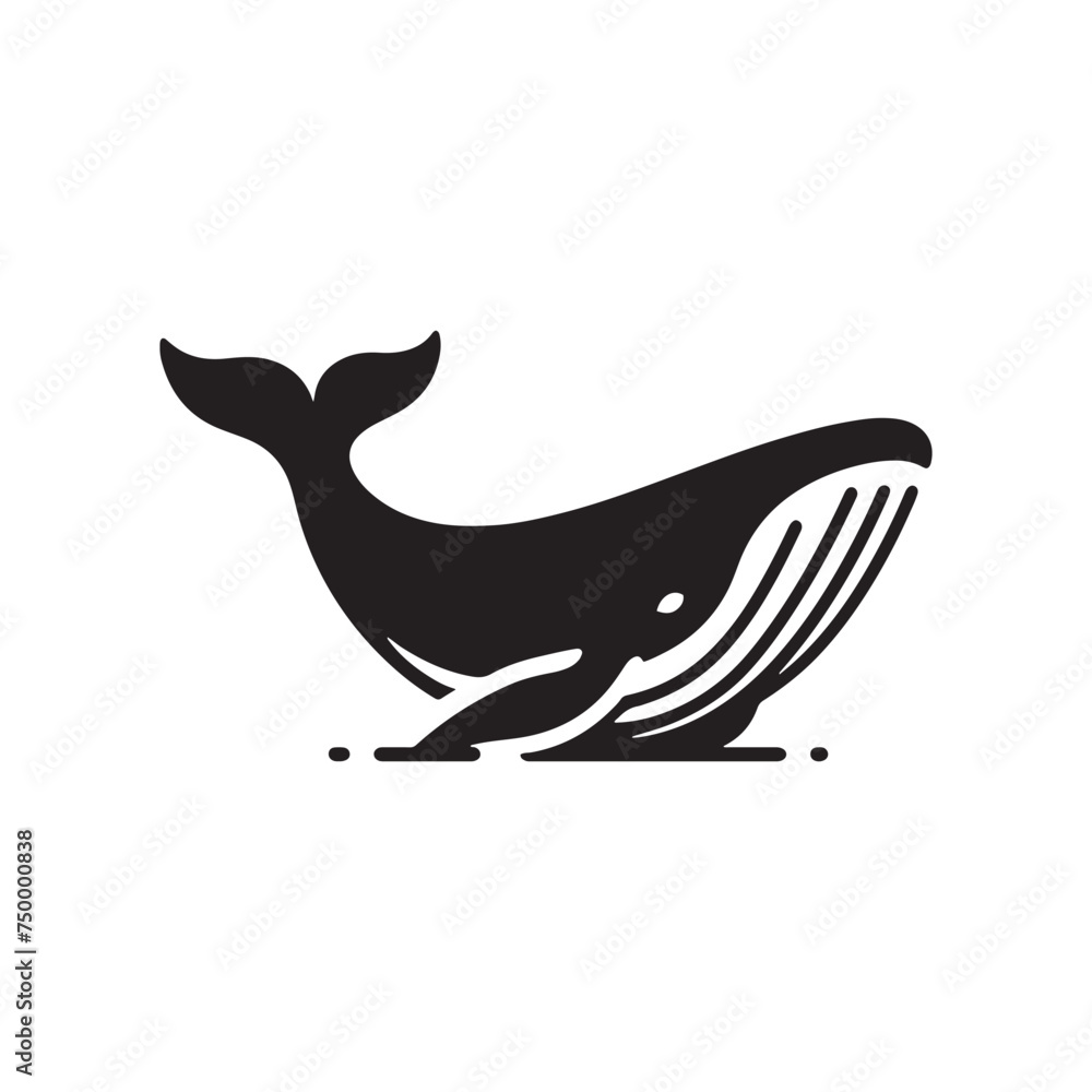 Ocean Majesty: Vector Whale Silhouette - Capturing the Grandeur and ...
