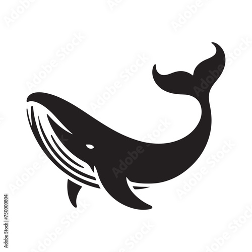 Ocean Majesty: Vector Whale Silhouette - Capturing the Grandeur and Grace of Earth's Largest Marine Mammals. whale illustration, whale vector.