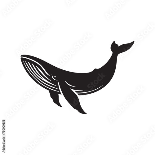 Ocean Majesty: Vector Whale Silhouette - Capturing the Grandeur and Grace of Earth's Largest Marine Mammals. whale illustration, whale vector. photo