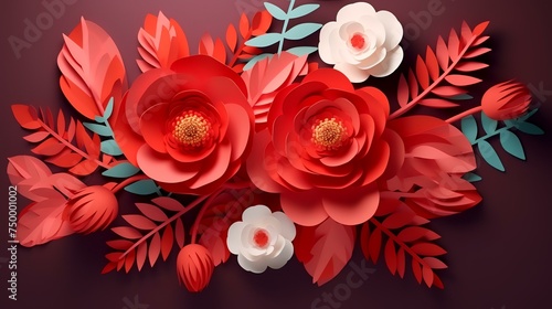 Happy Women s day floral decorations in paper