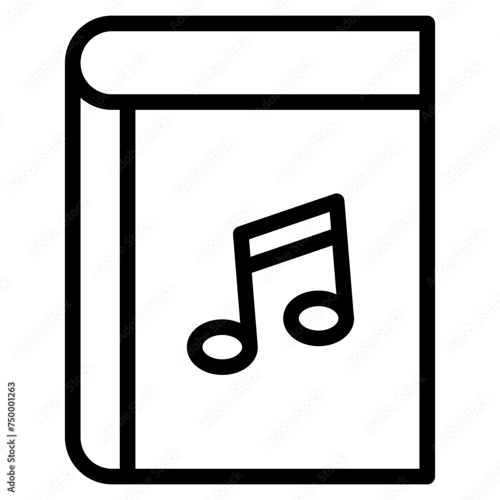 book with music note icon