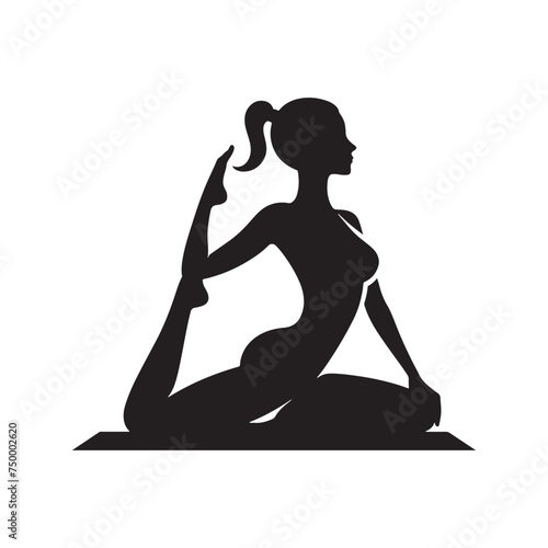 Yoga Serenity: Vector Yoga Lady Silhouette - Embodying Peace and Tranquility in Graceful Form. yoga illustration, yoga lady, yoga lady vector.