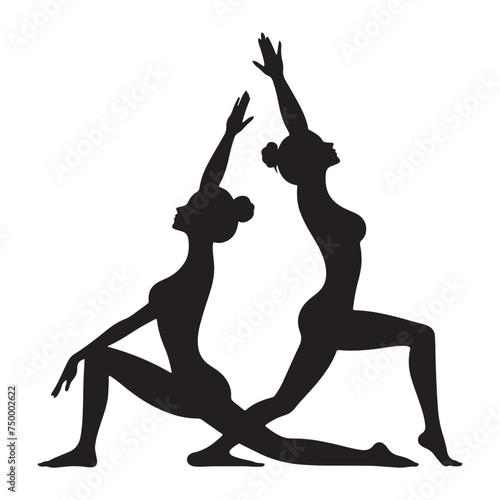 Yoga Serenity: Vector Yoga Lady Silhouette - Embodying Peace and Tranquility in Graceful Form. yoga illustration, yoga lady, yoga lady vector.