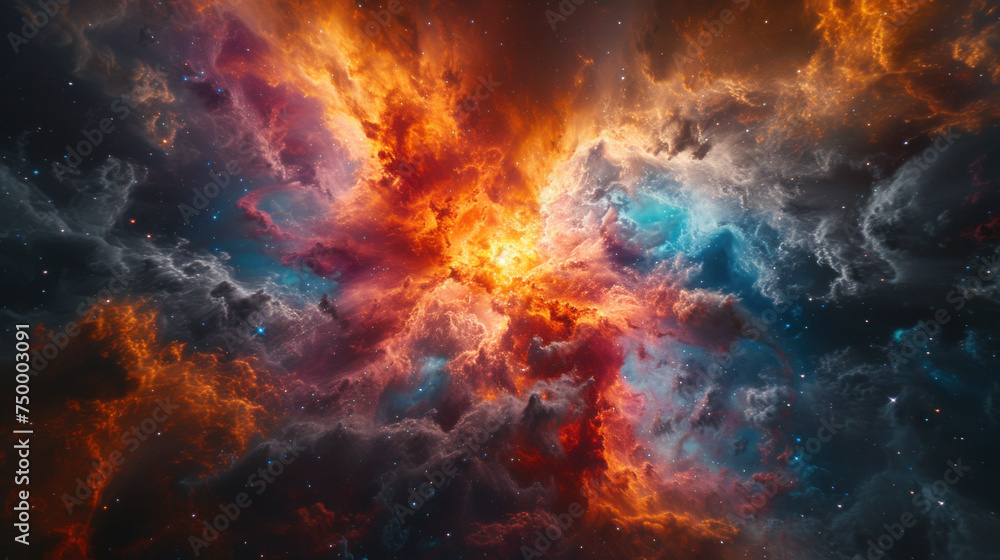 Clouds of dust and gas in deep space