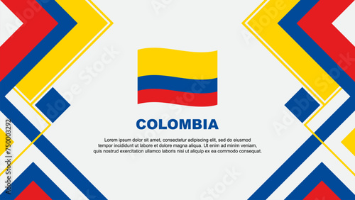 Colombia Flag Abstract Background Design Template. Colombia Independence Day Banner Wallpaper Vector Illustration. Colombia Banner