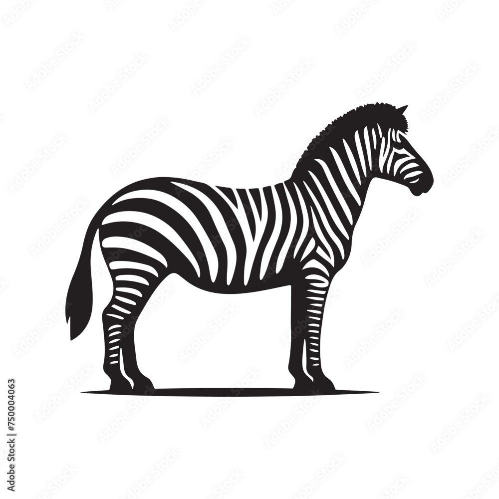 Obraz premium Vector Zebra Silhouette - Embracing the Grace and Beauty of Africa's Iconic Striped Equine. Zebra illustration, Zebra vector.