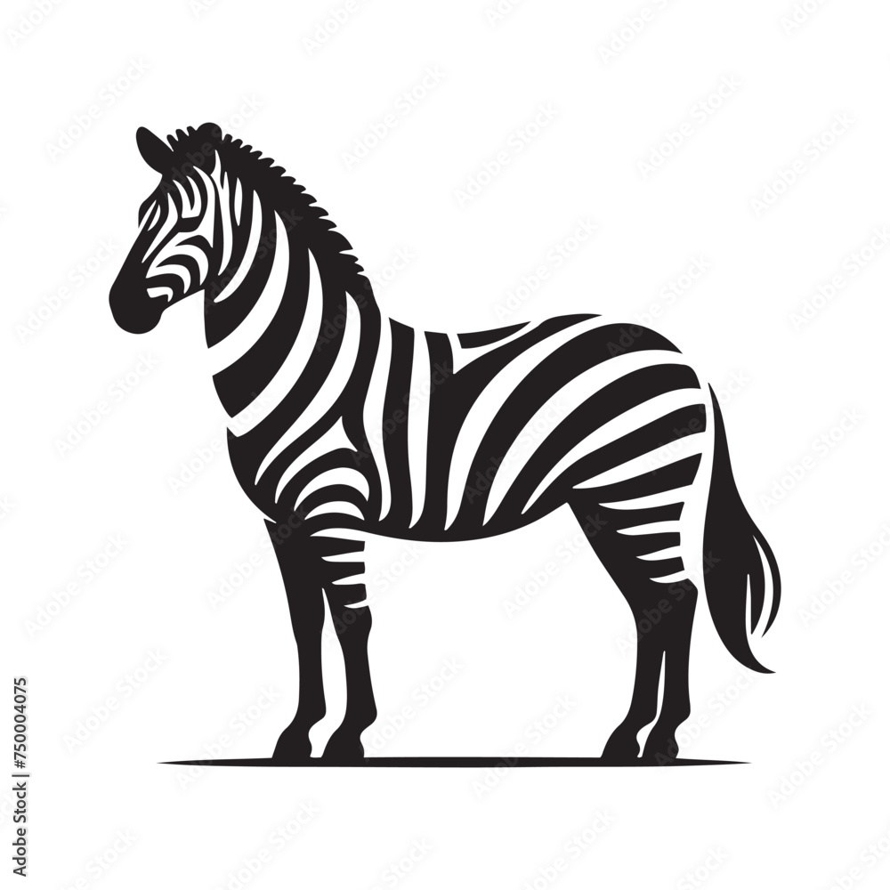 Obraz premium Vector Zebra Silhouette - Embracing the Grace and Beauty of Africa's Iconic Striped Equine. Zebra illustration, Zebra vector.