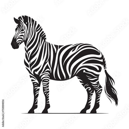 Vector Zebra Silhouette - Embracing the Grace and Beauty of Africa's Iconic Striped Equine. Zebra illustration, Zebra vector.