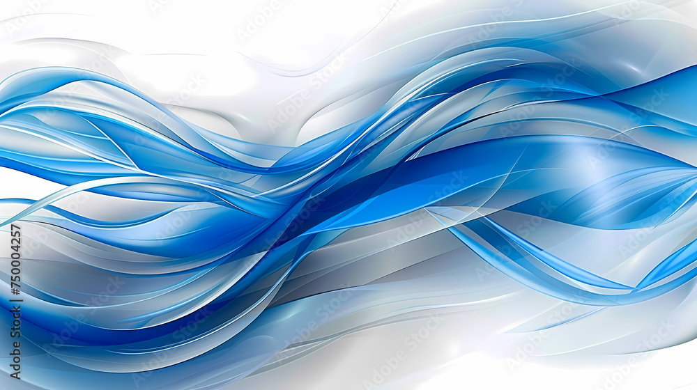 Abstract Blue Waves on White Background Abstract Blue Waves on White Background