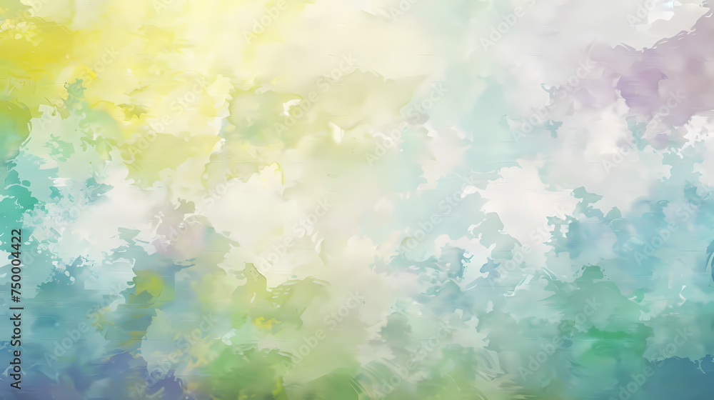 Abstract Watercolor Blend of Green and Blue on Canvas Abstract Watercolor Blend of Green and Blue on Canvas