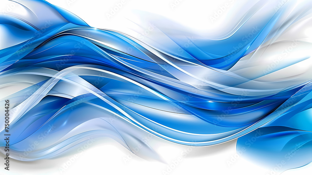 Abstract Blue Waves on White Background Abstract Blue Waves on White Background
