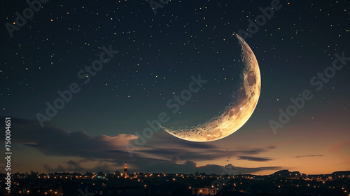 Crescent moon, hanging low ...