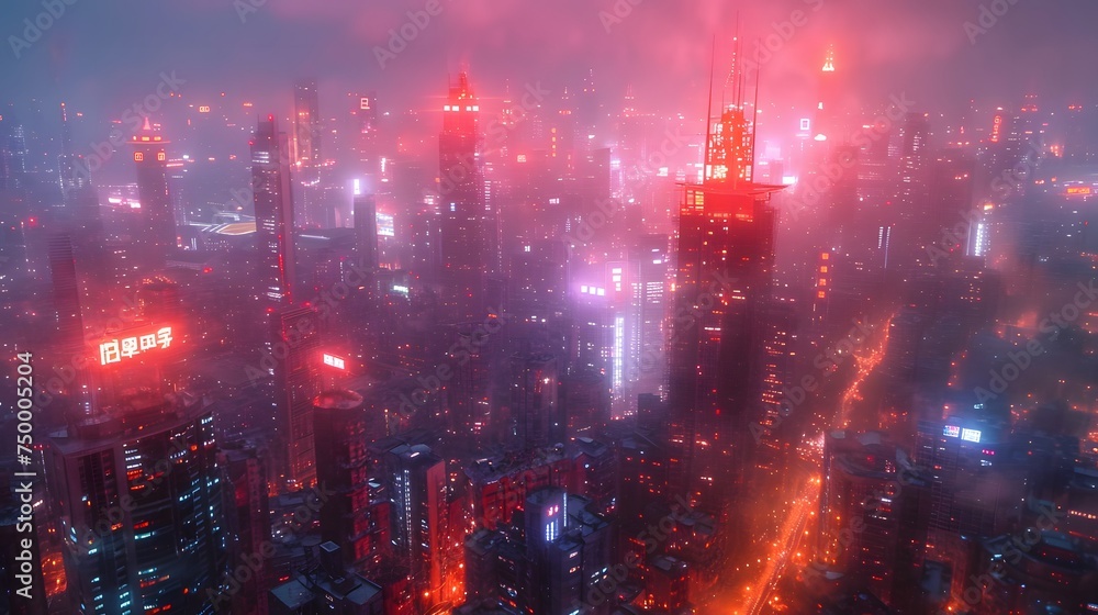 Fototapeta premium futuristic cityscape at night