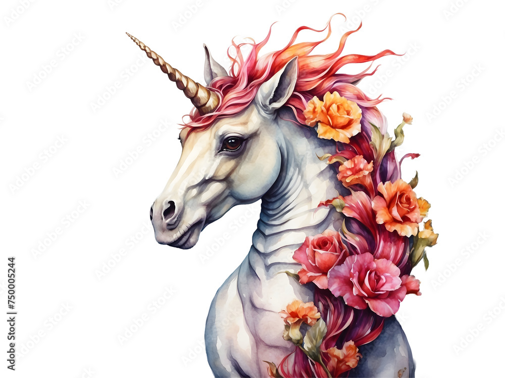 png watercolor seahorse, unicorn, on transparent background, sublimation for t-shirt and postcard, your design