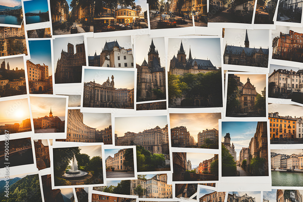 many polaroid photos