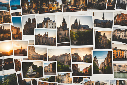 Obraz na płótnie many polaroid photos w salonie