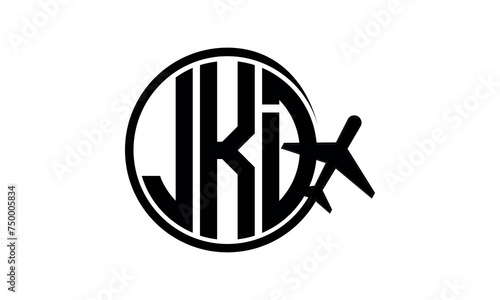 JKD three initial letter circle tour & travel agency logo design vector template. hajj Umrah agency, abstract, wordmark, business, monogram, minimalist, brand, company, flat, tourism agency, tourist