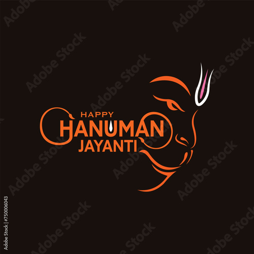 Hanuman jayanti wishing card vector design. photo