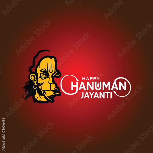 Hanuman jayanti wishing card vector design. photo