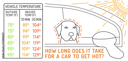 How long does it take for a car to get hot. Medical infographic.