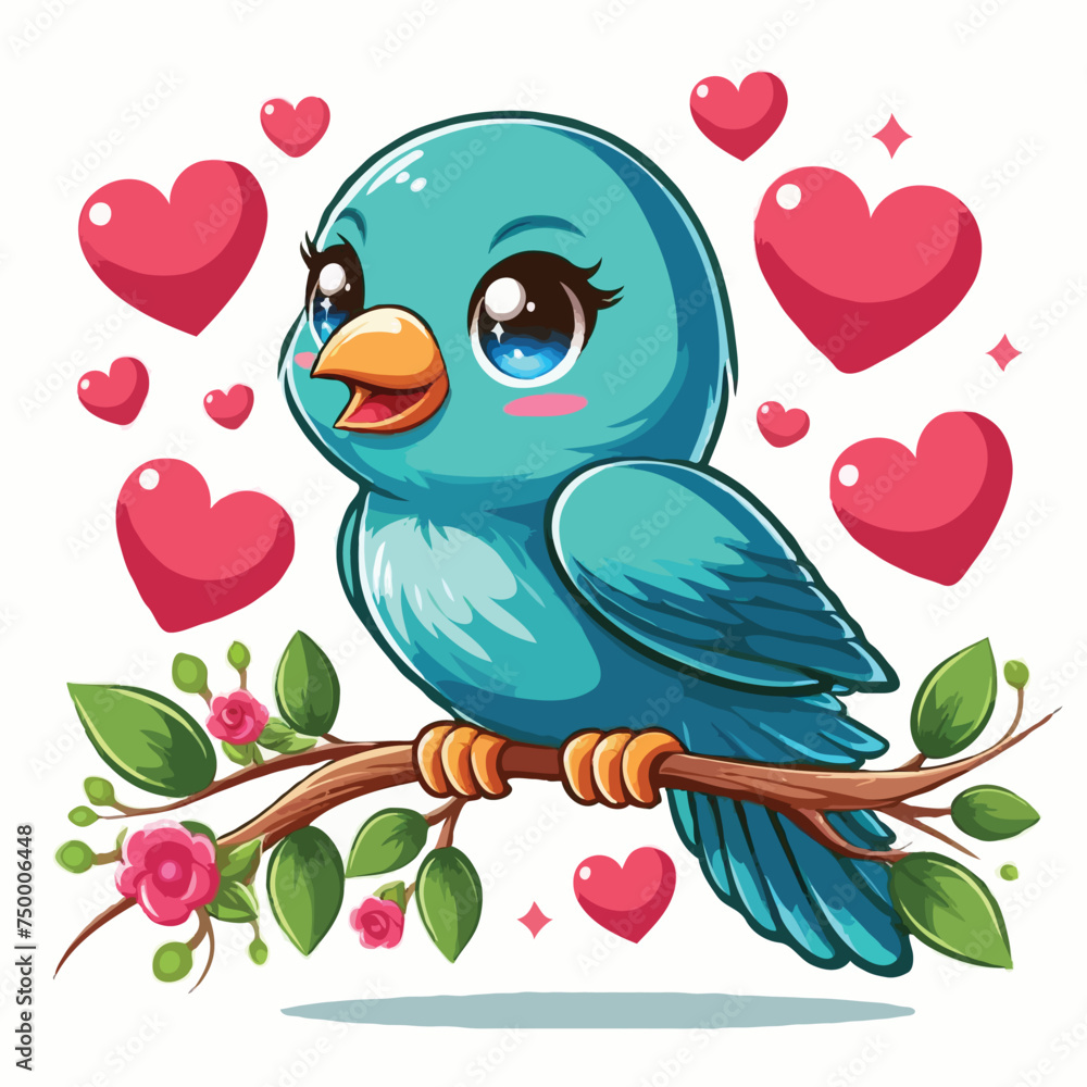 cute love bird vector on white background. cute love bird vector on white background.
