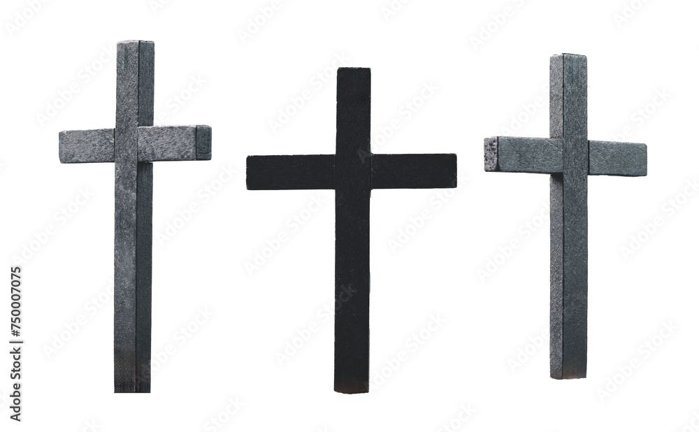 Crucifix on white background. Crucified Jesus Christ, Wooden cross isolated on white background. Christian cross made from natural wood material. Crucifix on white background. Crucified Jesus Christ, Wooden cross isolated on white background. Christian cross made from natural wood material.