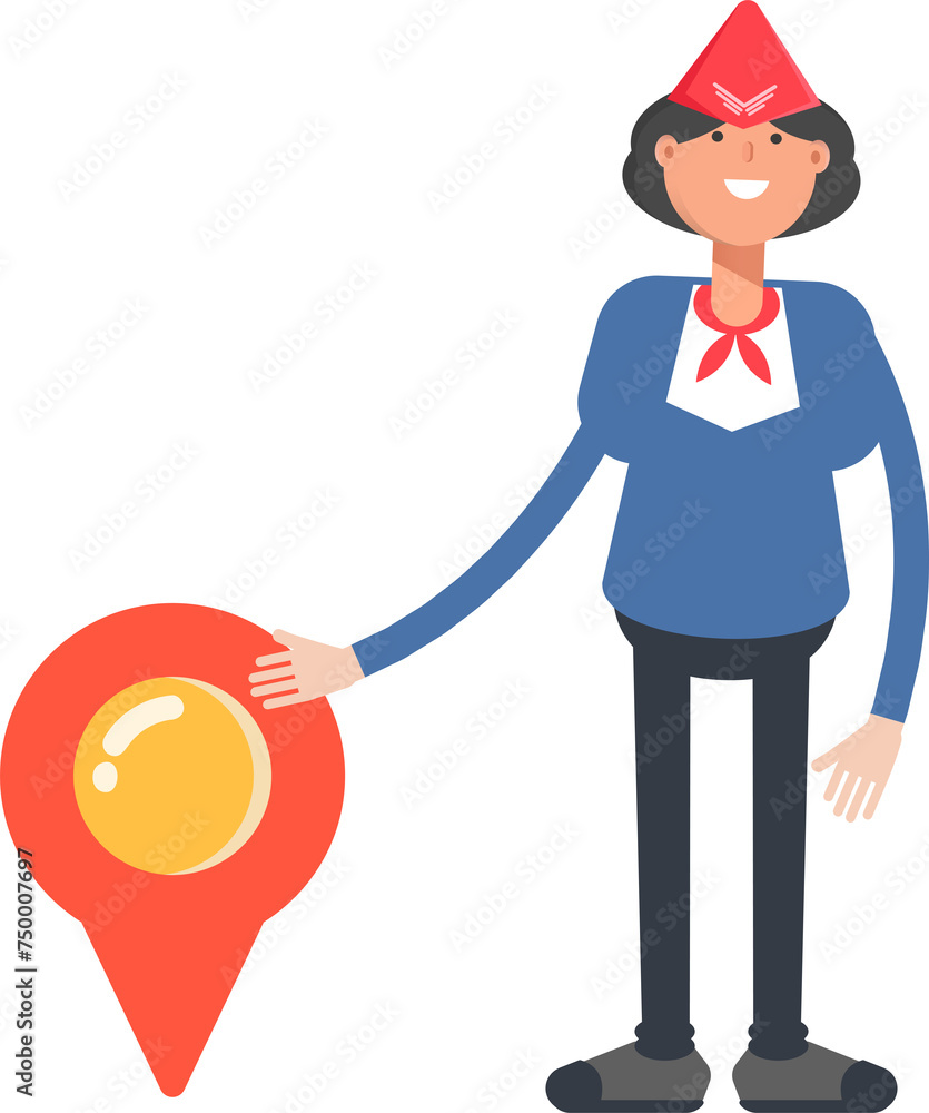 Air Hostess Character and Location Pin
