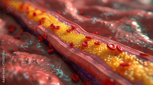 Atherosclerosis artery a lifelike model showing the challenge within photo