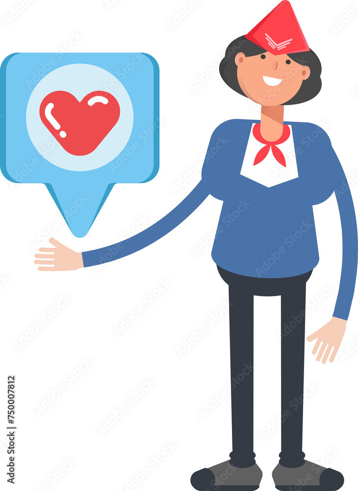 Air Hostess Character and Heart Message
Air Hostess Character and Heart Message