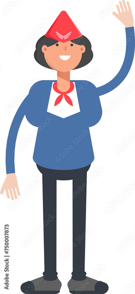 Air Hostess Character Raising Hand Illustration
Air Hostess Character Raising Hand Illustration