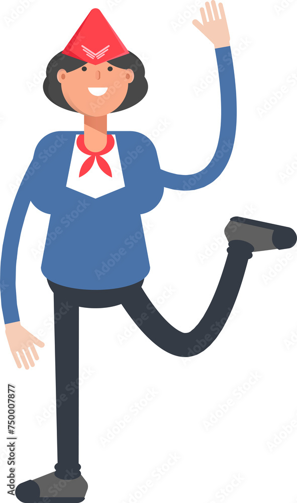 Air Hostess Character Relaxing Illustration
