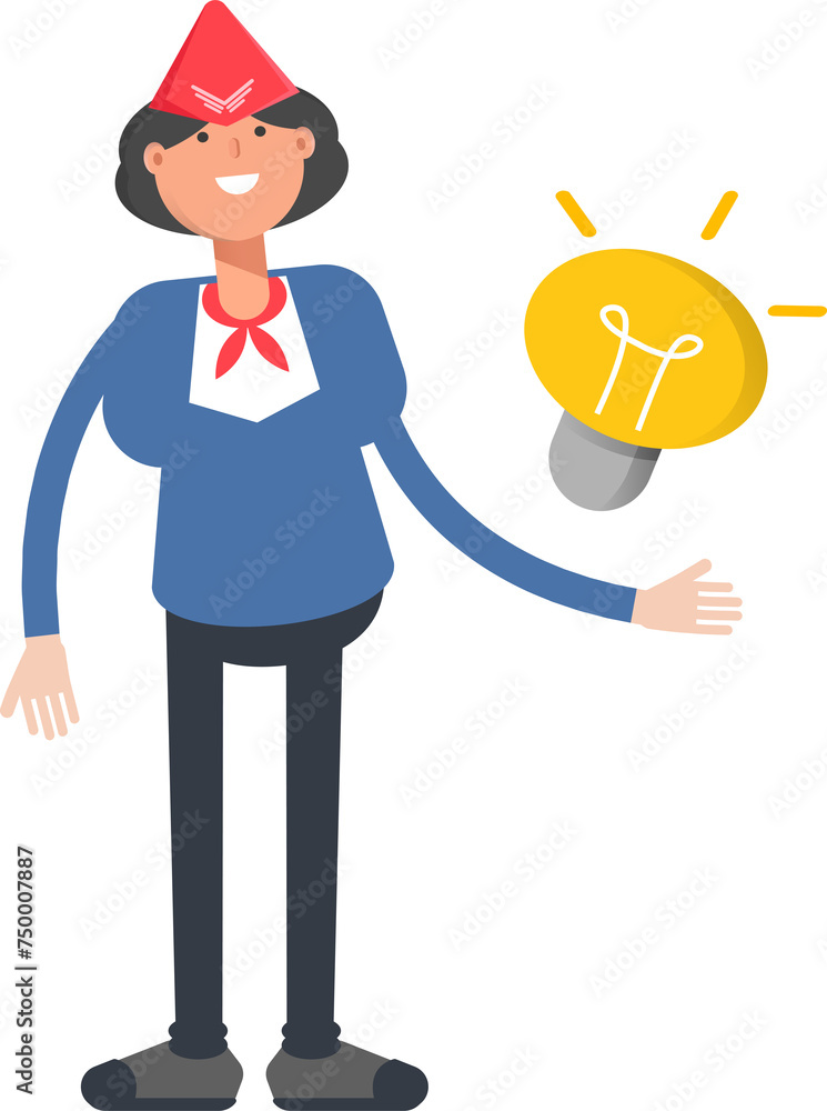 Air Hostess Character and Light Bulb
Air Hostess Character and Light Bulb