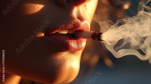 Burning Match in Smoke: Hand holding a burning cigarette with smoke rising, illustrating the concept of fire and smoking