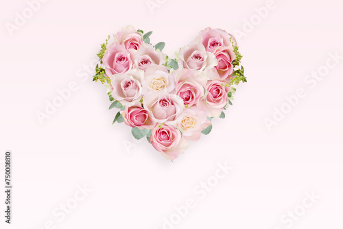 可愛いハート型のバラの花束－活用しやすい文字スペースあり