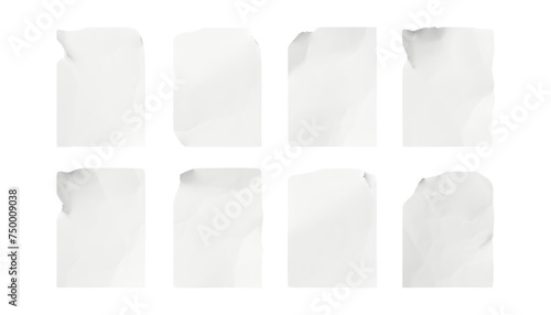 Wallpaper Mural set of white paper isolated on transparent background cutout Torontodigital.ca