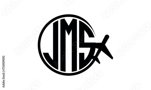 JMS three initial letter circle tour & travel agency logo design vector template. hajj Umrah agency, abstract, wordmark, business, monogram, minimalist, brand, company, flat, tourism agency, tourist