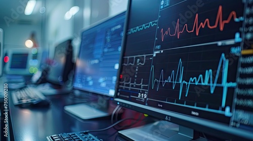 an EKG readout of a steady heartbeat full screen on a modern computer 